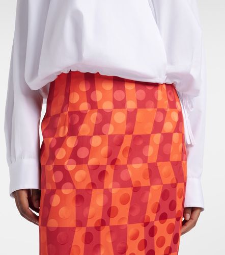 Satin jacquard midi skirt - Dries Van Noten - Modalova