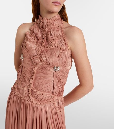 Embellished ruched georgette gown - Costarellos - Modalova