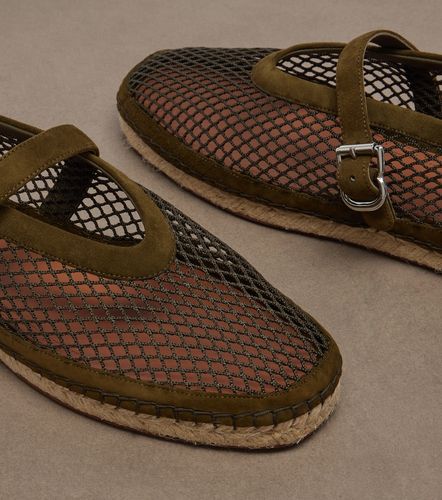 Suede-trimmed fishnet espadrilles - Alaia - Modalova