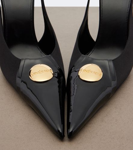 Louis satin slingback pumps - Saint Laurent - Modalova