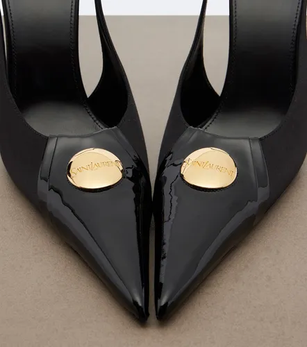 Louis satin slingback pumps - Saint Laurent - Modalova