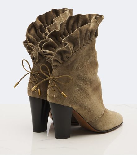 Anouk ruffled suede ankle boots - Chloe - Modalova