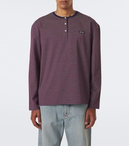 Top in jersey di cotone a righe - Miu Miu - Modalova