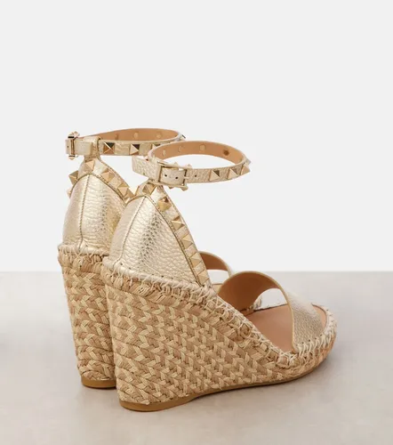 Sandali Rockstud Double 105 in pelle con zeppa - Valentino Garavani - Modalova