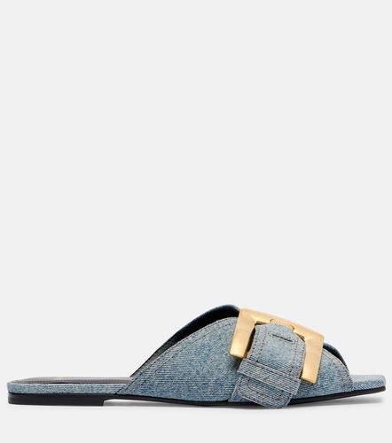 Balmain Anthem denim slides - Balmain - Modalova