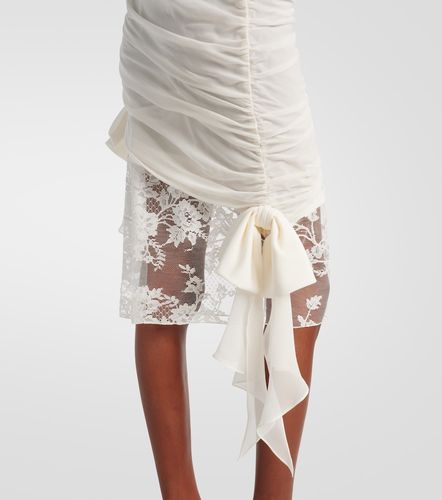 Miniabito in georgette di seta con pizzo - Alessandra Rich - Modalova