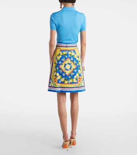 Falda corta en mezcla de algodón estampada - Dolce&Gabbana - Modalova