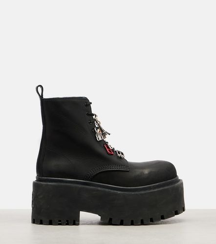 Embellished leather platform combat boots - Balenciaga - Modalova