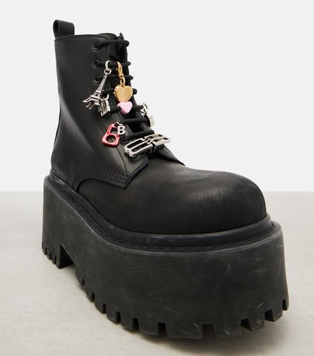 Verzierte Plateaustiefel aus Leder - Balenciaga - Modalova