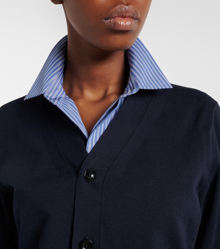 Cardigan in cotone a righe a strati - Sacai - Modalova