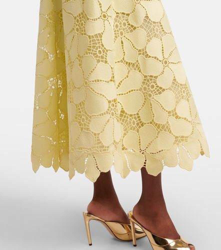 Abito midi in guipure di misto seta floreale - Elie Saab - Modalova