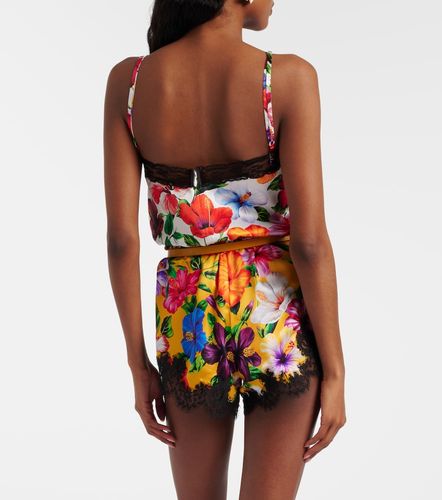 Shorts in misto seta con pizzo - Dolce&Gabbana - Modalova