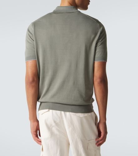 Polo de piqué de algodón con logo - Brunello Cucinelli - Modalova
