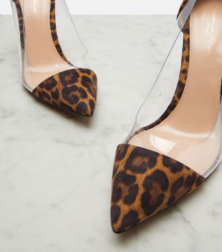 Plexi leopard-print suede and TPU pumps - Gianvito Rossi - Modalova