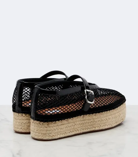 Leather-trimmed fishnet espadrilles - Alaia - Modalova