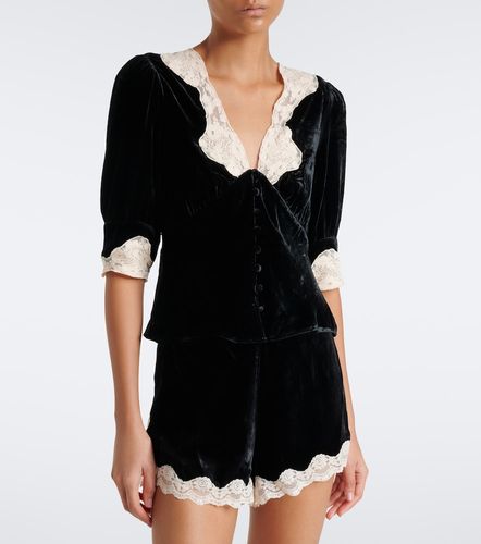 Top Amanda in velluto con pizzo - Rixo - Modalova