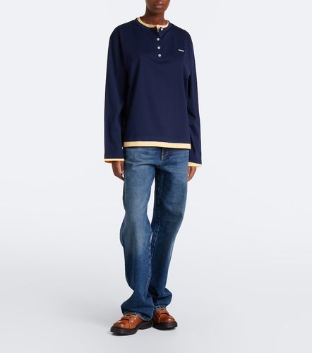 Camiseta con botones de jersey de algodón a capas - Miu Miu - Modalova