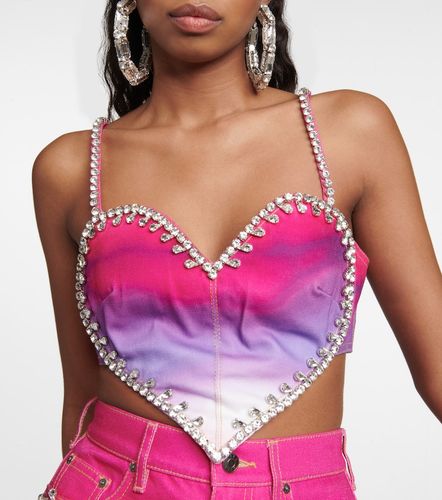 Area Top en denim con cristales - Area - Modalova