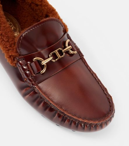 Mocassini in pelle con shearling - Tod's - Modalova