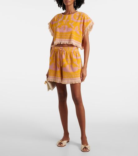 Crop top Wylie de rizo de algodón con flecos - Zimmermann - Modalova