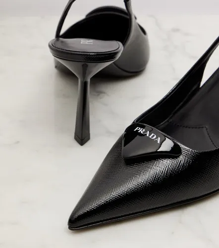Saffiano leather slingback pumps - Prada - Modalova