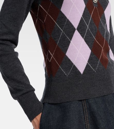 Argyle wool polo sweater - Self-Portrait - Modalova