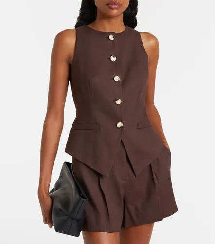 Hartwell linen-blend twill vest - Veronica Beard - Modalova