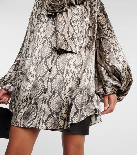 Blusa de seda estampada con lazada - Balmain - Modalova