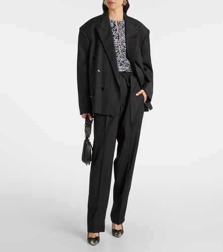 Liska checked wool-blend straight pants - Isabel Marant - Modalova