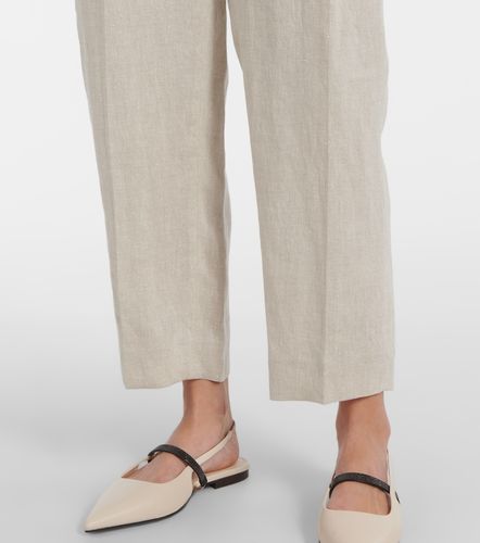 Linen-blend straight pants - Brunello Cucinelli - Modalova