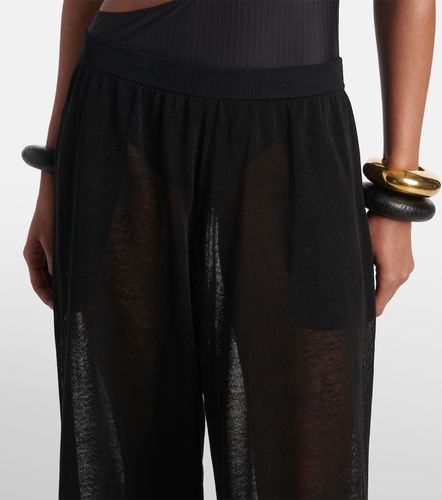 Alaïa Pantaloni a gamba larga in lino e seta - Alaia - Modalova