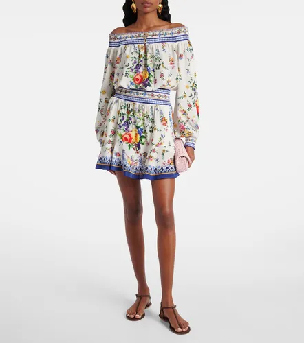 Printed silk crepe minidress - Camilla - Modalova