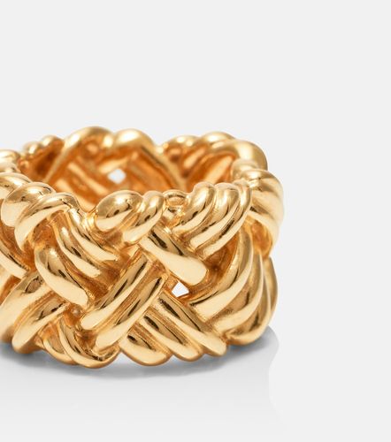 Anillo Intreccio de plata de ley bañada en oro - Bottega Veneta - Modalova