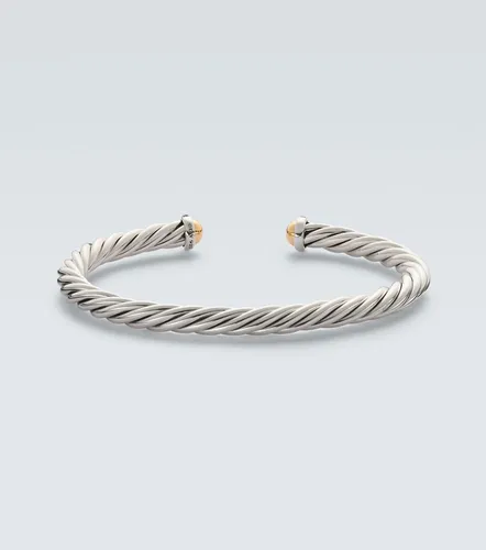 Cable sterling and 14kt gold cuff bracelet with diamonds - David Yurman - Modalova