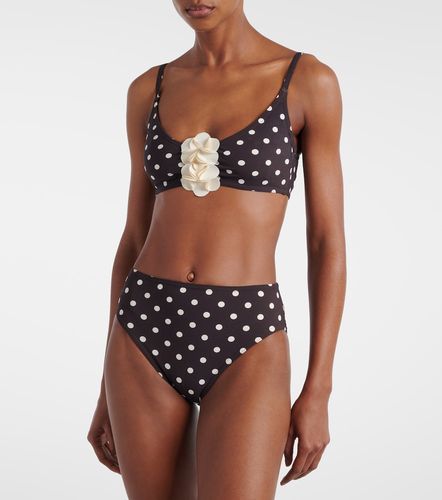 Floral-applique polka-dot bikini top - Karla Colletto - Modalova