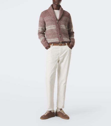 Sneakers in suede con pelle - Brunello Cucinelli - Modalova