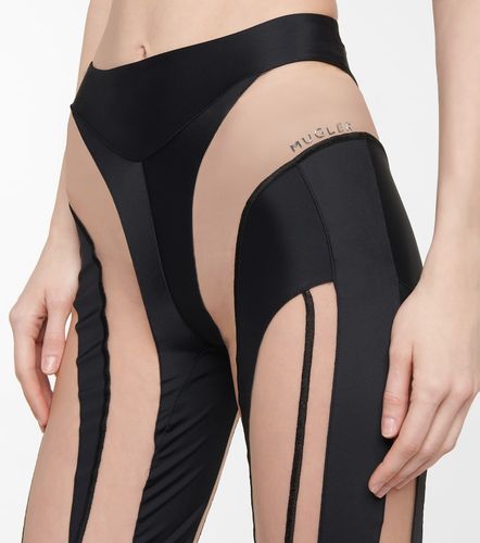 Mugler Leggings in jersey e mesh - Mugler - Modalova