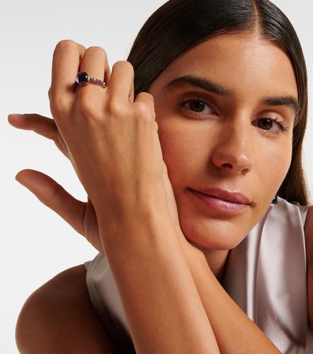 Anello Nudo Petit in oro bianco e rosa 18kt con ametista e giada - Pomellato - Modalova