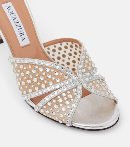 Mules in mesh con pelle e cristalli - Aquazzura - Modalova