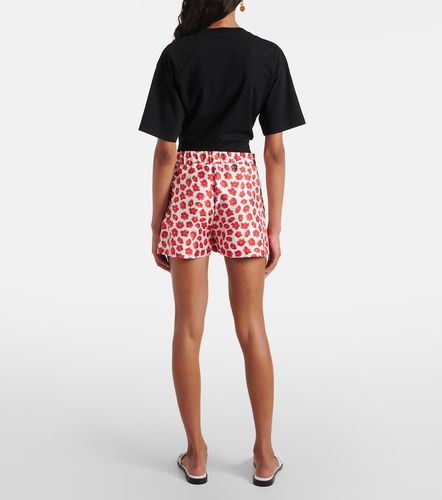 Shorts de sarga de seda floral - Versace - Modalova