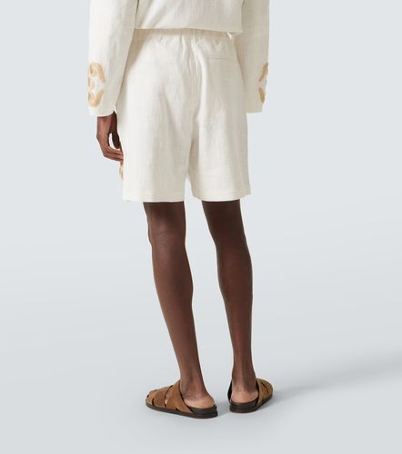 Shorts in lino e cotone con ricamo - Commas - Modalova