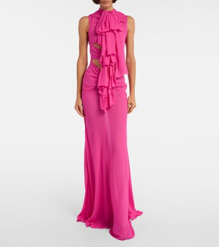 Alaïa Abito lungo in jersey con cut-out e volant - Alaia - Modalova
