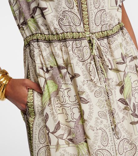 Vestido midi de seda y algodón estampado - Tory Burch - Modalova