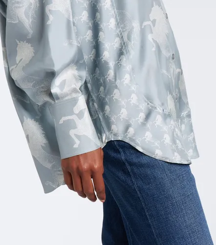 Camisa de satén de seda estampada - Stella McCartney - Modalova