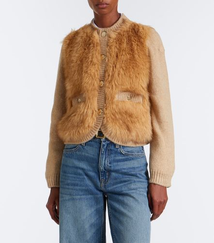 Alpaca and wool-blend down-paneled cardigan - Moncler - Modalova