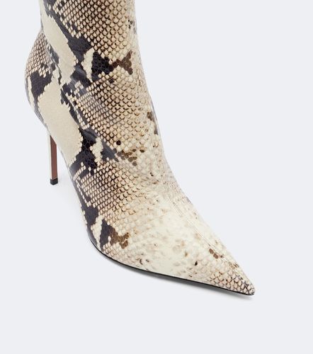 Vera snake-effect leather knee-high boots - Paris Texas - Modalova