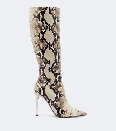 Vera snake-effect leather knee-high boots - Paris Texas - Modalova