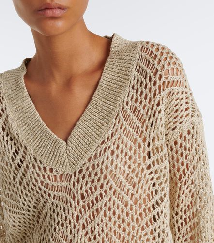 Pullover in misto lino con paillettes - Brunello Cucinelli - Modalova
