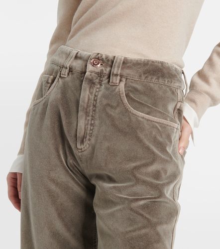 Pantalones rectos de terciopelo de algodón - Brunello Cucinelli - Modalova