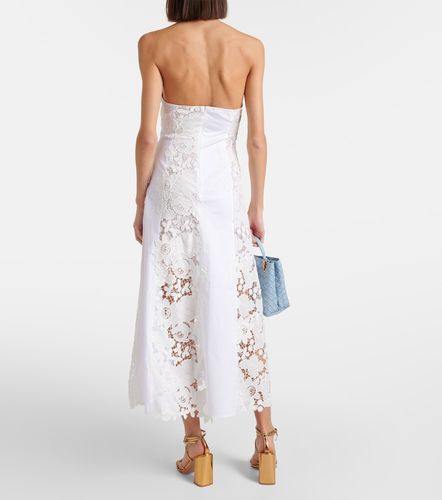 Abito midi in cotone e pizzo - Oscar de la Renta - Modalova